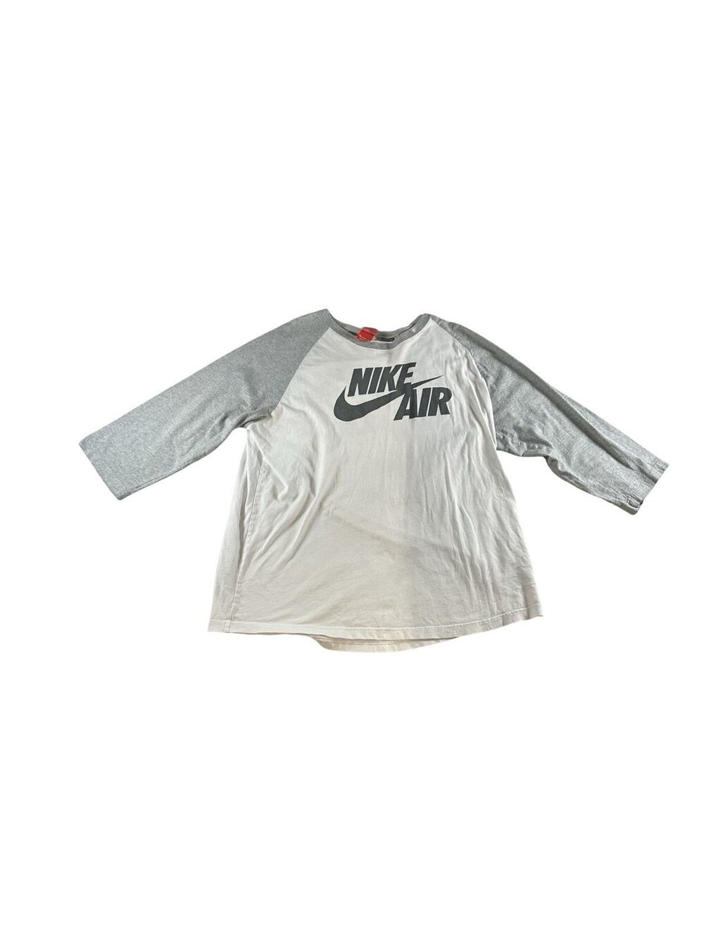 Nike Air Raglan 3/4 Sleeve Graphic Shirt XXL Small Collar Stain